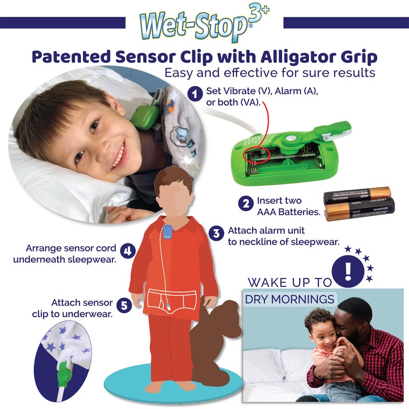 Wet-Stop 3 Green Bedwetting Enuresis Alarm with Loud Sound and Strong Vibration for Boys or Girls, Proven Solution for Bedwettersâ€¦ - Image 2